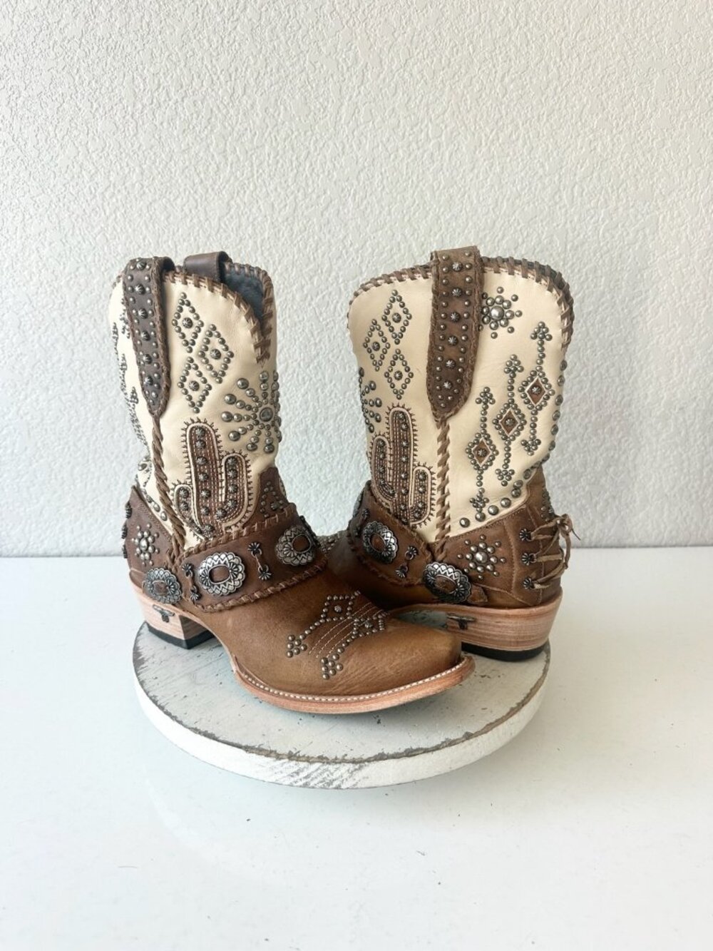 Lane SECRET JOURNEY Womens Brown Midi Cowboy Boots Western Cowgirl Ankle Size 8